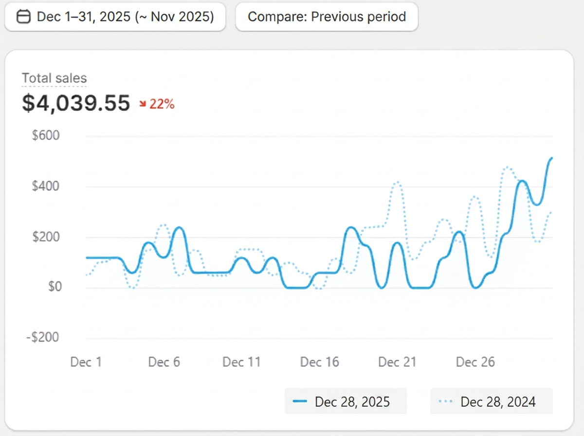 Shopify store sales dashboard from a customer