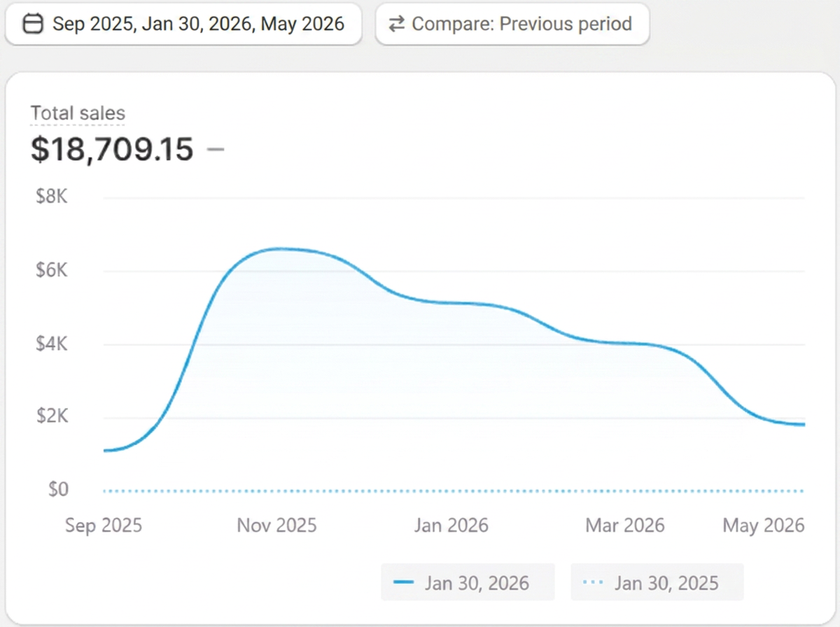 Shopify store sales dashboard from a customer