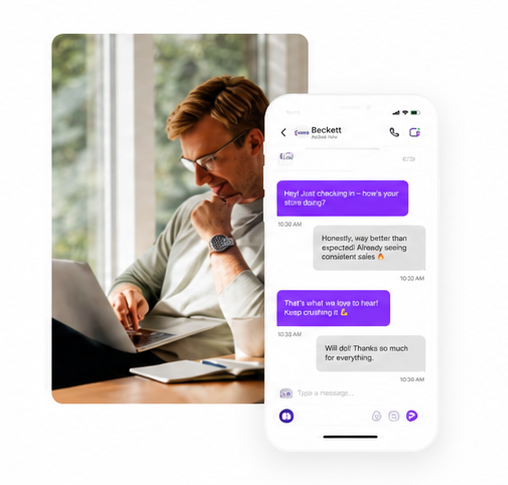 Customer support chat confirming consistent store sales