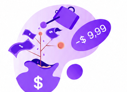 Illustration of money growing from a pot, representing profit